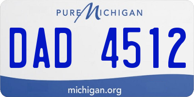 MI license plate DAD4512