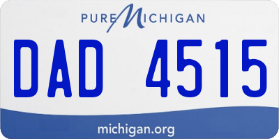 MI license plate DAD4515