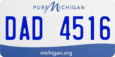 MI license plate DAD4516