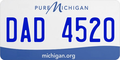 MI license plate DAD4520