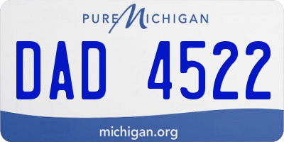 MI license plate DAD4522