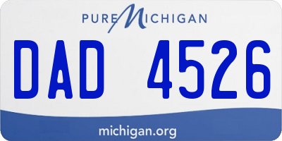 MI license plate DAD4526