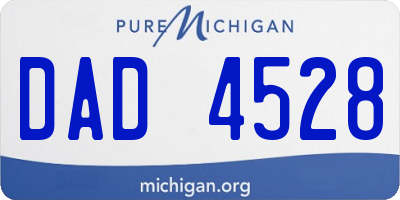 MI license plate DAD4528