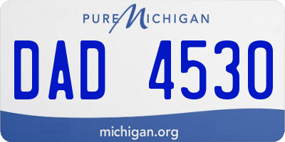 MI license plate DAD4530