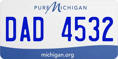 MI license plate DAD4532