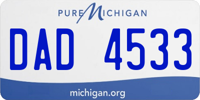 MI license plate DAD4533