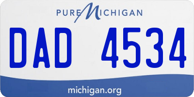 MI license plate DAD4534