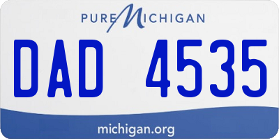 MI license plate DAD4535