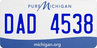MI license plate DAD4538