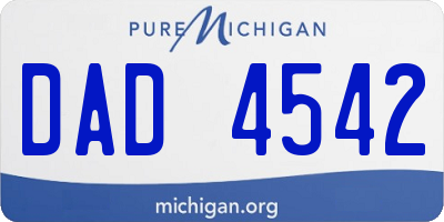 MI license plate DAD4542
