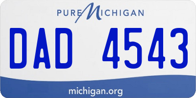 MI license plate DAD4543