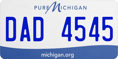 MI license plate DAD4545
