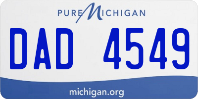 MI license plate DAD4549