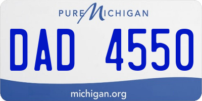 MI license plate DAD4550
