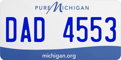 MI license plate DAD4553