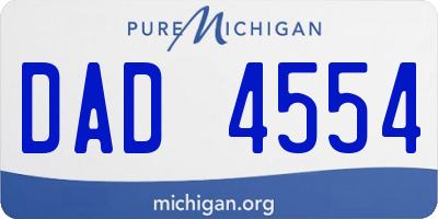 MI license plate DAD4554