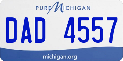 MI license plate DAD4557