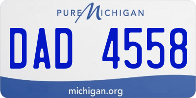 MI license plate DAD4558