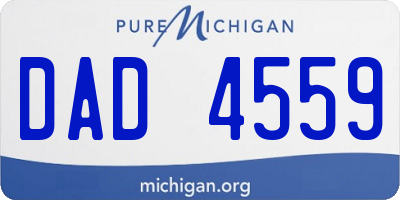 MI license plate DAD4559