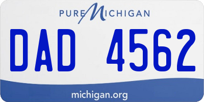 MI license plate DAD4562