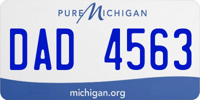MI license plate DAD4563