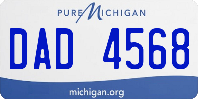 MI license plate DAD4568