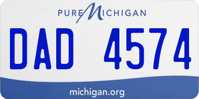 MI license plate DAD4574