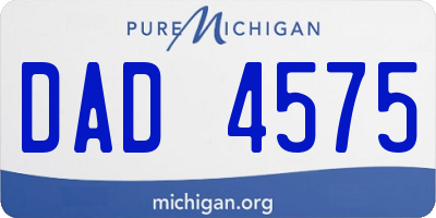 MI license plate DAD4575