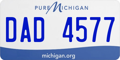 MI license plate DAD4577