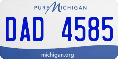 MI license plate DAD4585