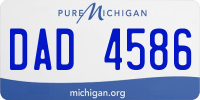 MI license plate DAD4586