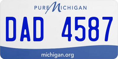MI license plate DAD4587