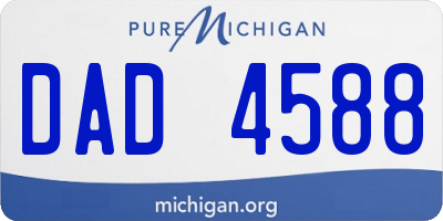 MI license plate DAD4588