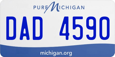 MI license plate DAD4590