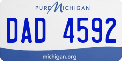 MI license plate DAD4592