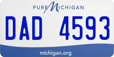 MI license plate DAD4593