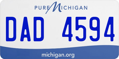 MI license plate DAD4594