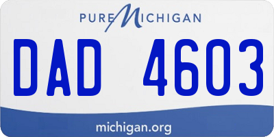MI license plate DAD4603