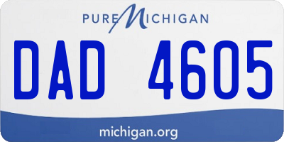 MI license plate DAD4605