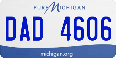 MI license plate DAD4606