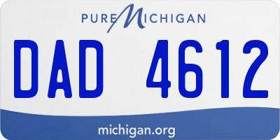 MI license plate DAD4612