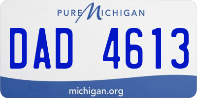 MI license plate DAD4613