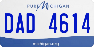 MI license plate DAD4614