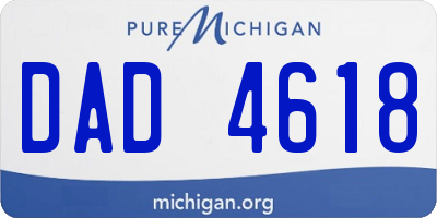 MI license plate DAD4618