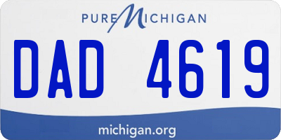 MI license plate DAD4619