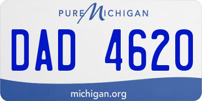 MI license plate DAD4620