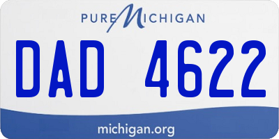 MI license plate DAD4622