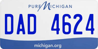 MI license plate DAD4624