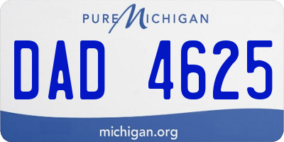MI license plate DAD4625