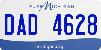MI license plate DAD4628